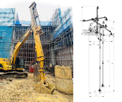 25 মি BS900E হাইড্রোলিক ডিগার ডিপার আর্ম গভীর গর্ত খননের জন্য প্রসারিত আর্ম