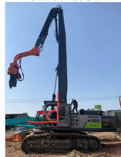 কাস্টম হাইড্রোলিক এক্সক্যাভেটর পিল ড্রাইভিং আর্ম, লং রিচ ফাউন্ডেশন ড্রিলিং বুম