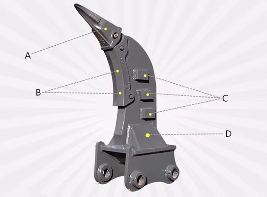 কাস্টম কম্পন নিয়ন্ত্রণ হাইড্রোলিক Ripper জন্য Excavator খনির বা নির্মাণ