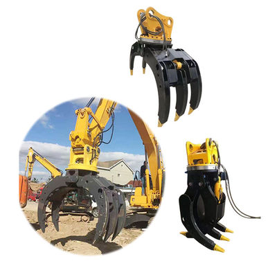 ওএমই সেবা প্রদান করা হয় 360 ডিগ্রী ঘূর্ণন হাইড্রোলিক 2 সিলিন্ডার সঙ্গে গ্র্যাপল