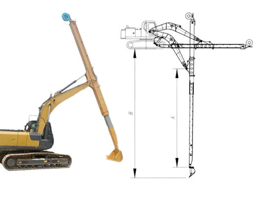বিড়াল হিটাচি Excavator টেলিস্কোপিক Arm For Digging House Foundation গভীরতর খনন করুন