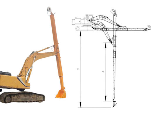 শীর্ষ ১ ১০এম খননকারী টেলিস্কোপিক বুম স্লাইডিং আর্ম গভীর খনন গভীরতা
