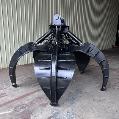 Excavator Grab 5/4 Claws Bucket Orange Peel Grapple Scrap Metal for for Excavator10ton to 12ton যন্ত্রপাতি সংযুক্তি