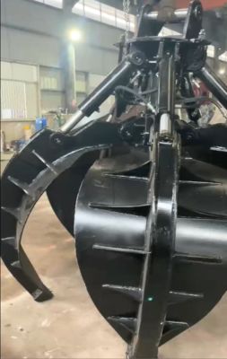 Excavator Grab 5/4 Claws Bucket Orange Peel Grapple Scrap Metal for for Excavator10ton to 12ton যন্ত্রপাতি সংযুক্তি