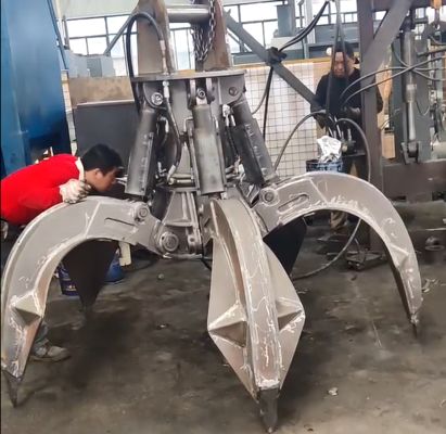 Excavator Grab 5/4 Claws Bucket Orange Peel Grapple Scrap Metal for for Excavator10ton to 12ton যন্ত্রপাতি সংযুক্তি