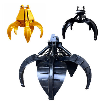 360 ডিগ্রী রোটেটিং হাইড্রোলিক অরেঞ্জ পিল গ্র্যাপল হাইড্রোলিক গ্র্যাপল কনস্ট্রাকশন মেশিনারি পার্টস রক গ্র্যাপল